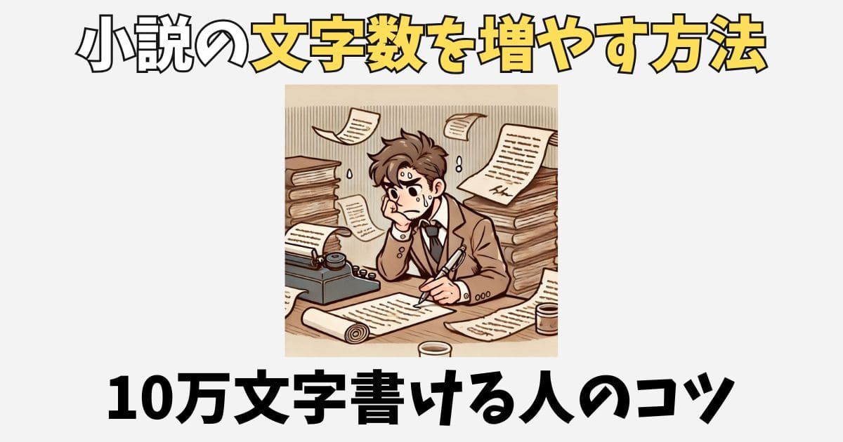 小説の文字数を増やす5つの方法！10万文字書ける人と書けない人