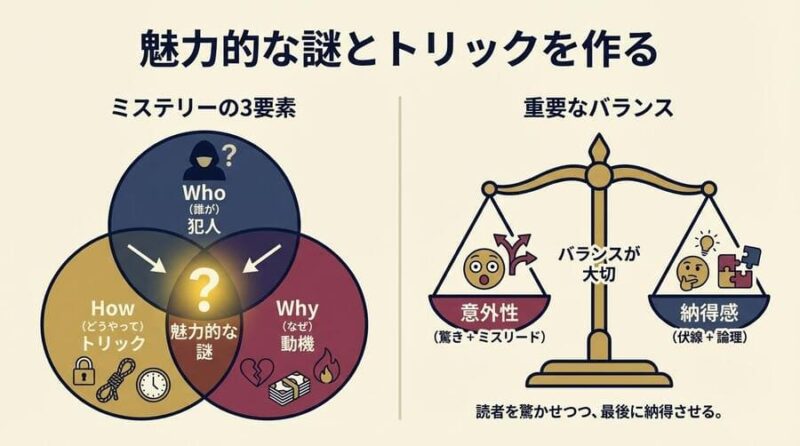 魅力的な謎とトリックを作る